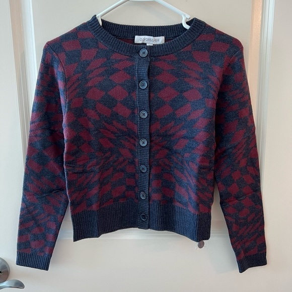 DAYDREAMER PLUM BERRY WAVE FITTED CARDIGAN - Picture 8 of 16